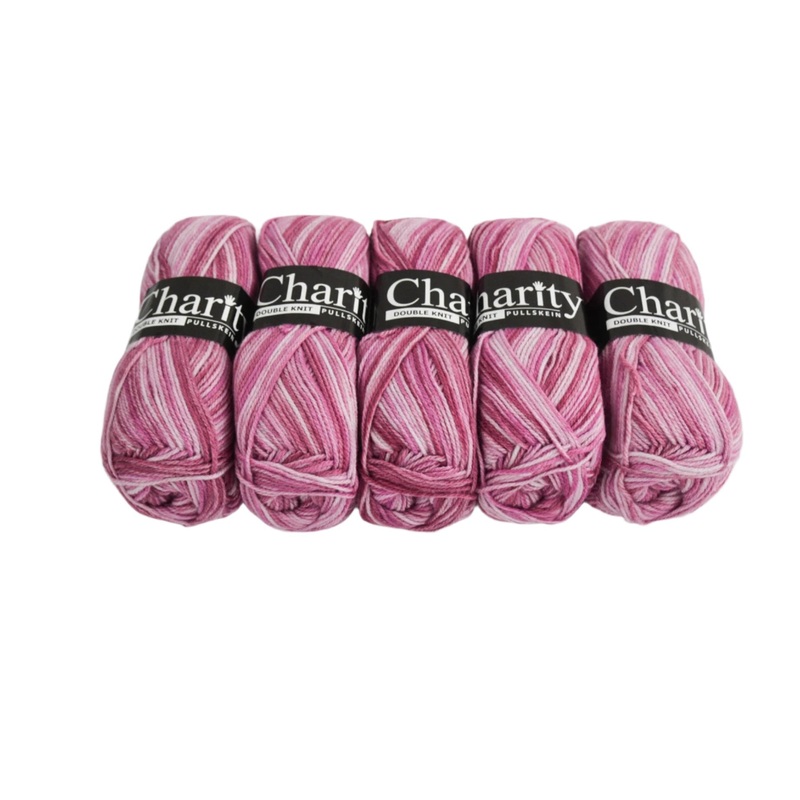 100G 5Pc Charity Print Pullskein  Frosted Pink 1000000118056