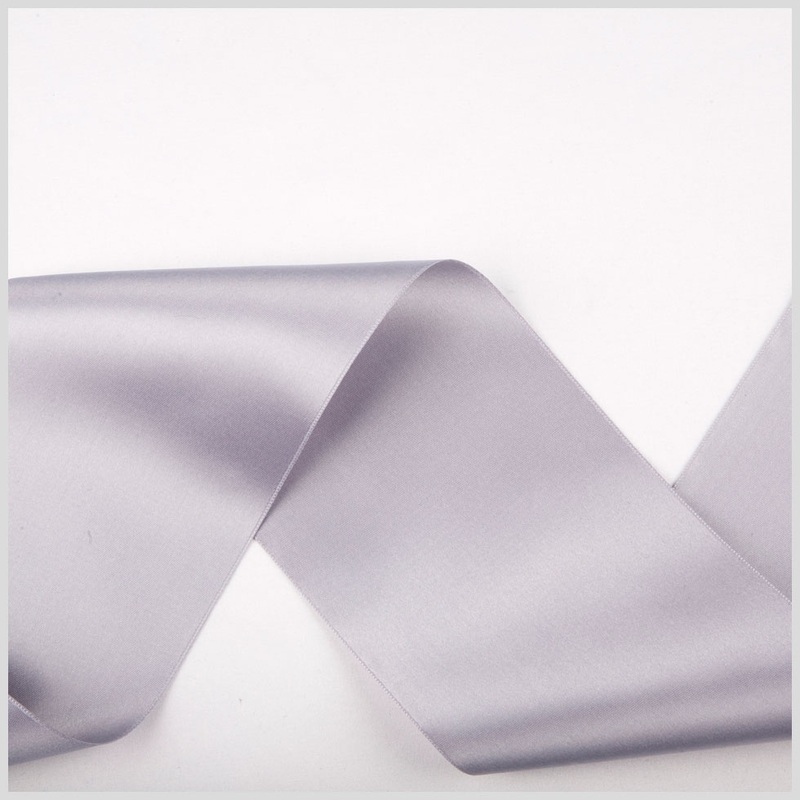 3.75″ Light Gray Double Face French Satin Ribbon