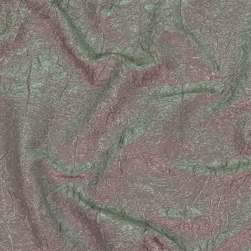 Astrolabe Metallic Seafoam and Pink Crinkled Luxury Brocade with White Backing