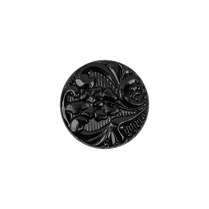 Black Glass Button – 28L/18mm