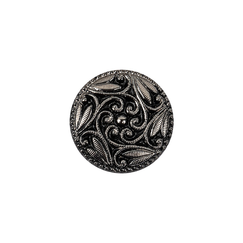 Black/Platinum Glass Button – 28L/18mm