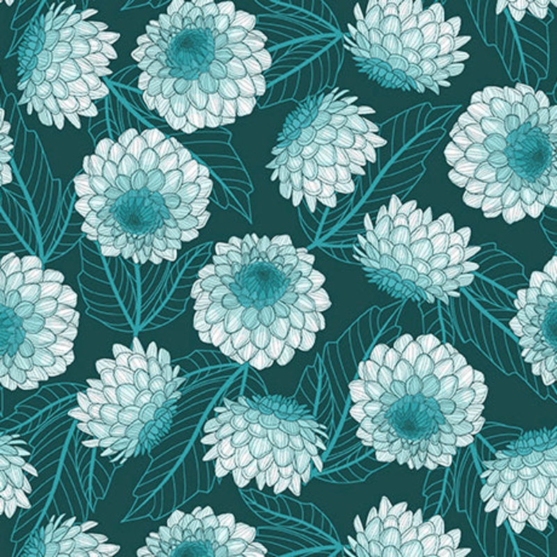 Dahlias at Dusk / Dahlias in Teal