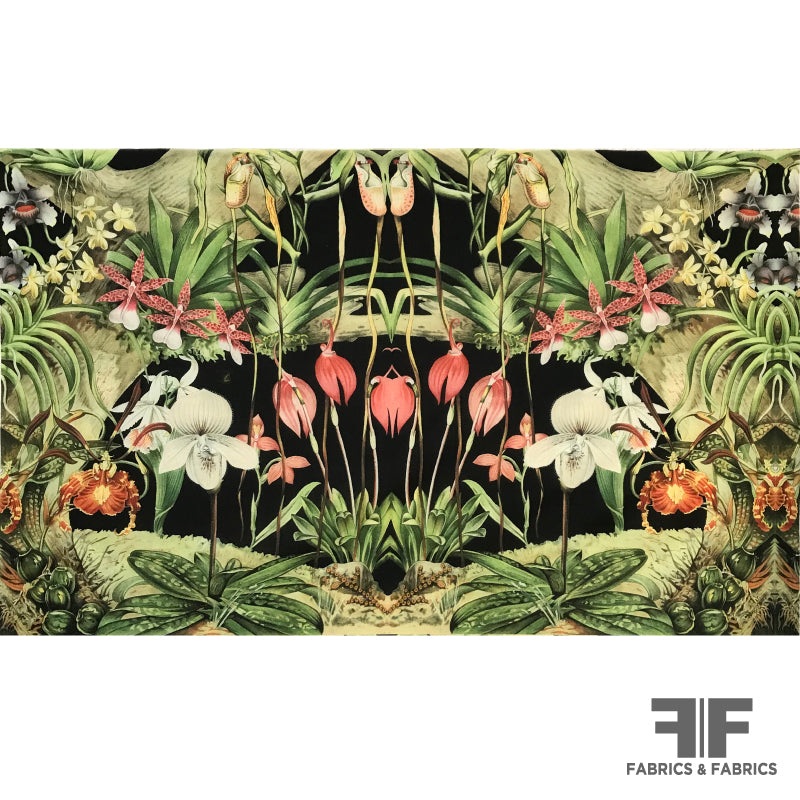 Floral & Fauna Printed Polyester Panel – Multicolor Fabric by the Panel