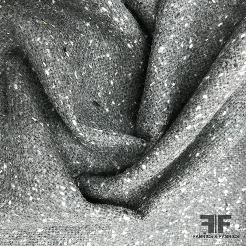 Italian Wool Suiting – Speckled Grey Fabric by the Yard