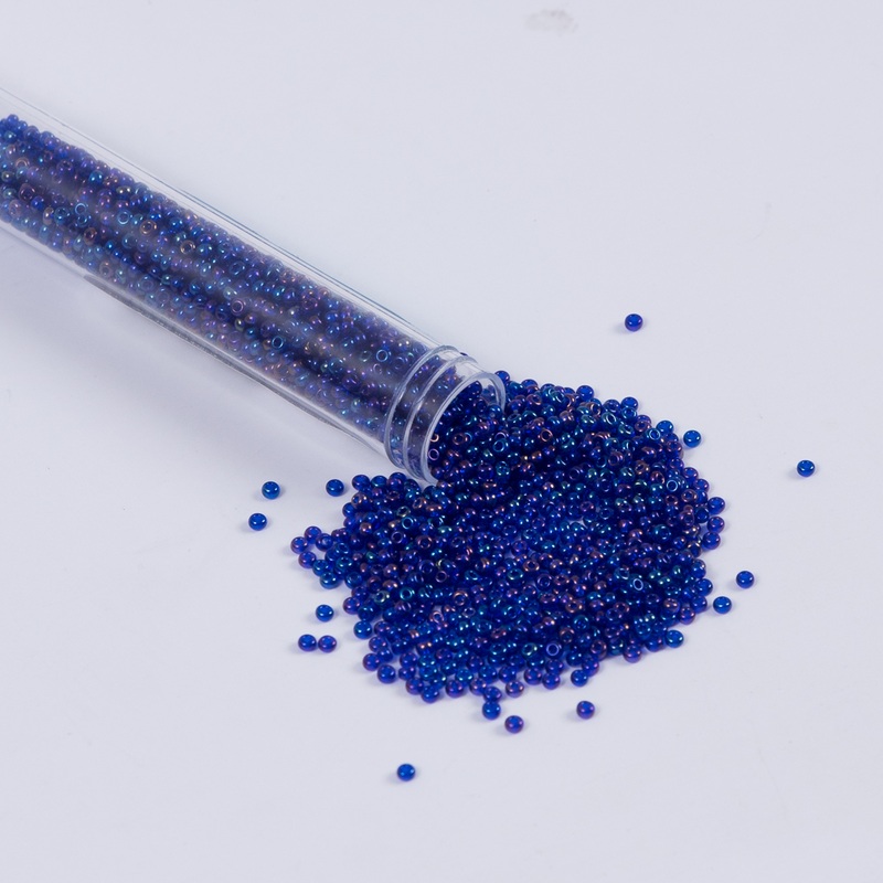 Navy Iridescent Czech Seed Beads – Size 10