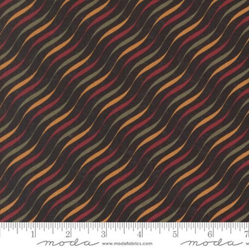 Vintage Christmas by KT  –  59783-19 – Candy Cane Stripes – Black