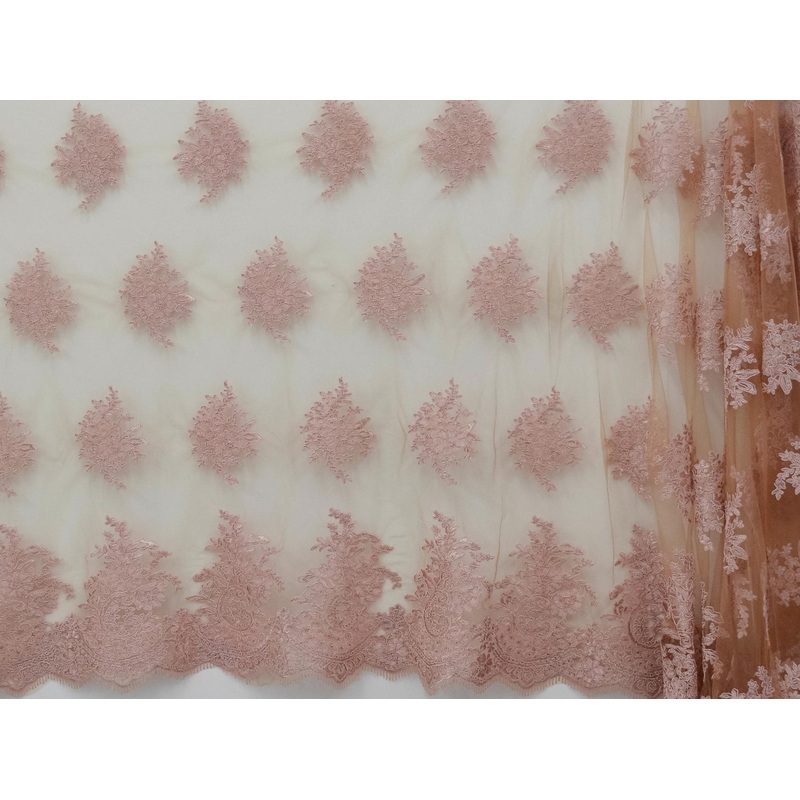 130cm Embroidery Corded Skin Tone Tulle  BF467-6 BF467-6