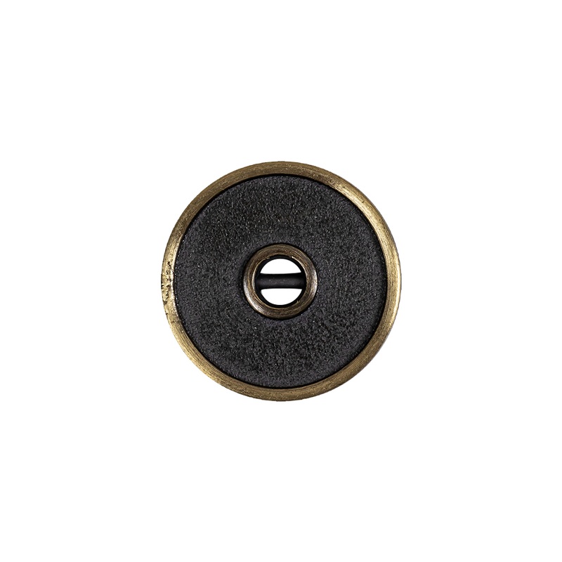 Antique Brass Textured Narrow Rim 2-Hole Metal Button – 28L/18mm
