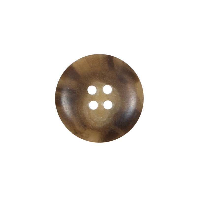 Brown Horn Flat 4-Hole Button – 32L/20mm