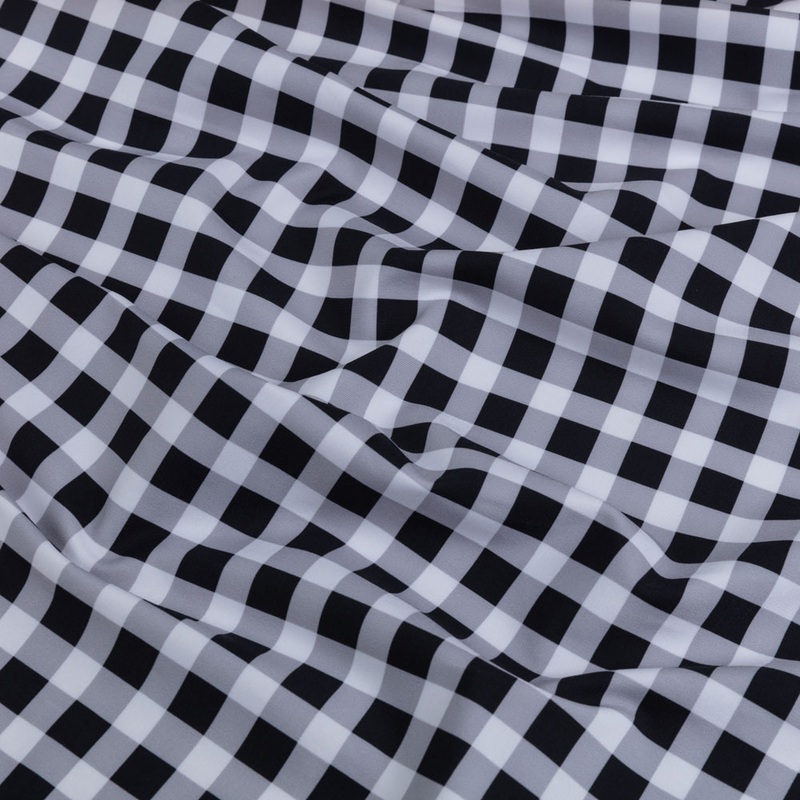Compression Swimwear Tricot, UV Protective with Aloe Vera Microcapsules – Black and White Checkered – Caye Collection