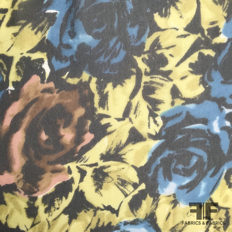 Floral Printed Silk Chiffon – Multicolor Fabric by the Yard