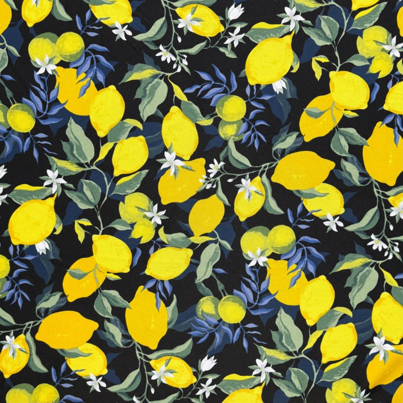 Printed Mini Matt Zesty Lemon Black Per Met