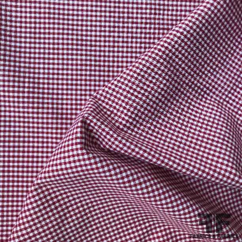 Gingham Cotton Shirting – Red/White Fabric by the Yard