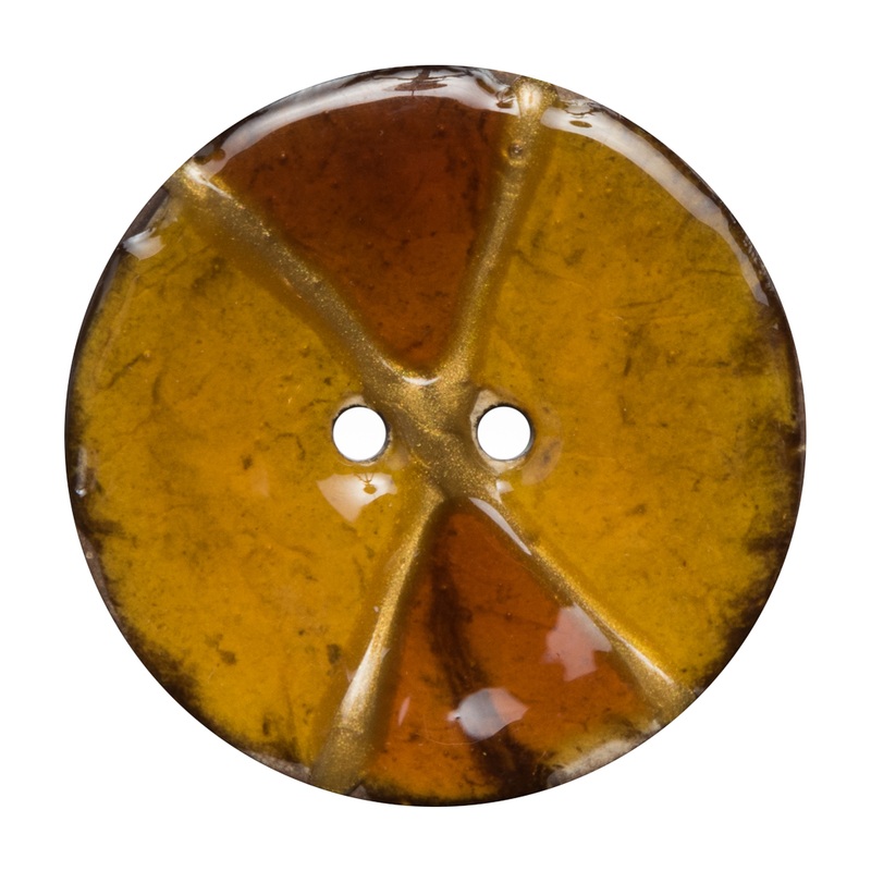 Italian Brown and Gold Coconut Button – 64L/40.5mm