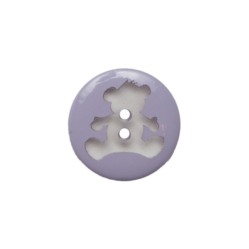 Italian Purple Teddy Bear Plastic Button – 24L/15mm