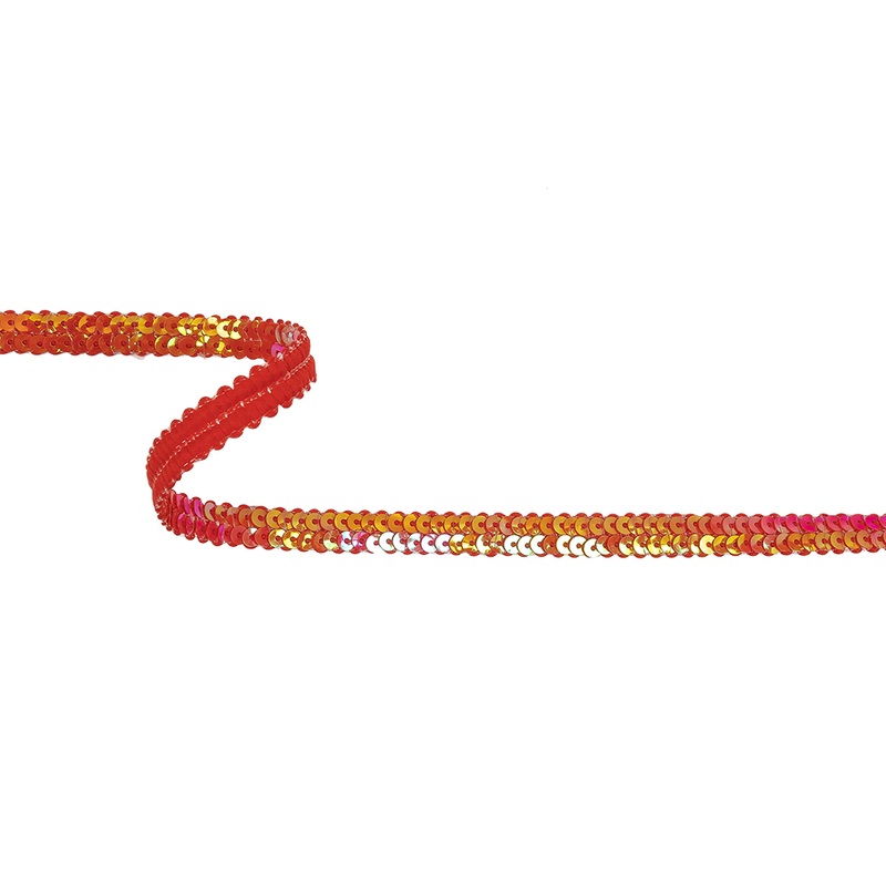 Metallic Iridescent Red Two Row Baby Sequins Trim – 0.375″