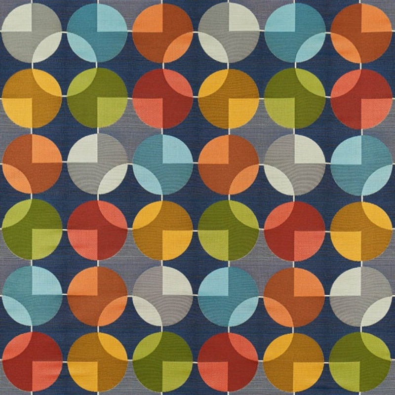 Arc-Com Compass Sapphire Geometric Design  Upholstery Fabric Order Product