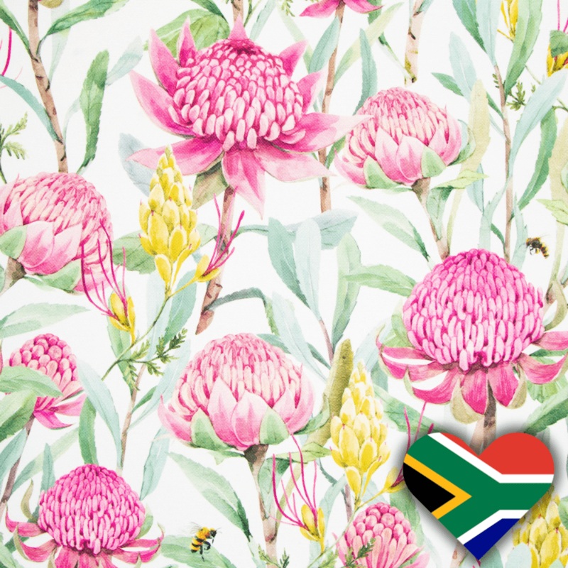 Eco Fabric Protea Pink #690 Per Meter