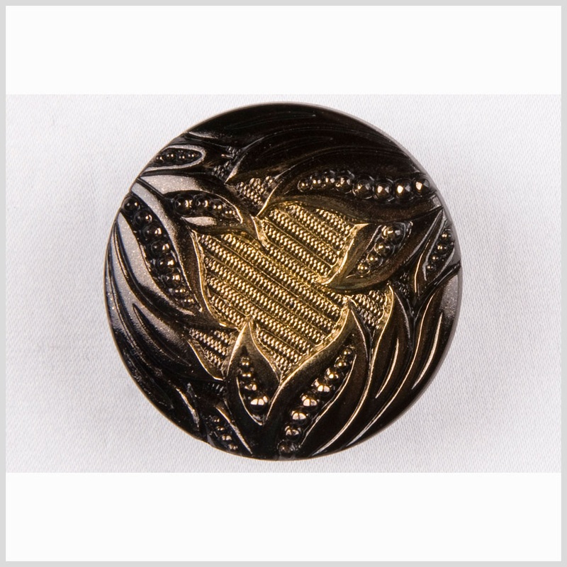 Gold Shaded Glass Button – 36L/23mm
