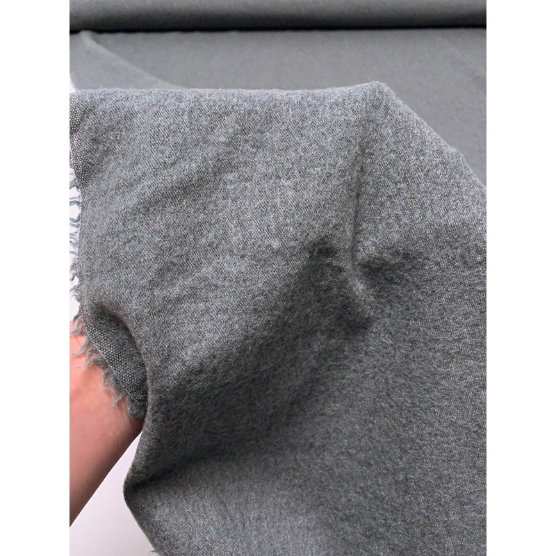 Made in Japan Brushed Lightweight Wool-Cotton Gabardine Jacket Weight – Grey Fabric by the Yard