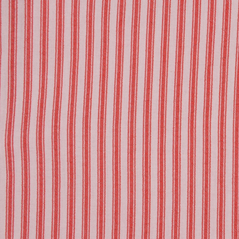 Red Ticking Stripe Cotton Seersucker