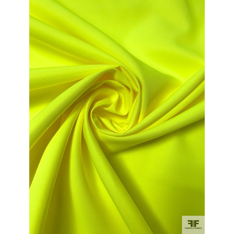 Solid Heavy Poplin-Twill with Sheen – Fluorescent Yellow Fabric by the Yard