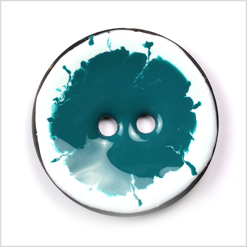 Teal 2-Hole Coconut Button – 80L/50.8mm