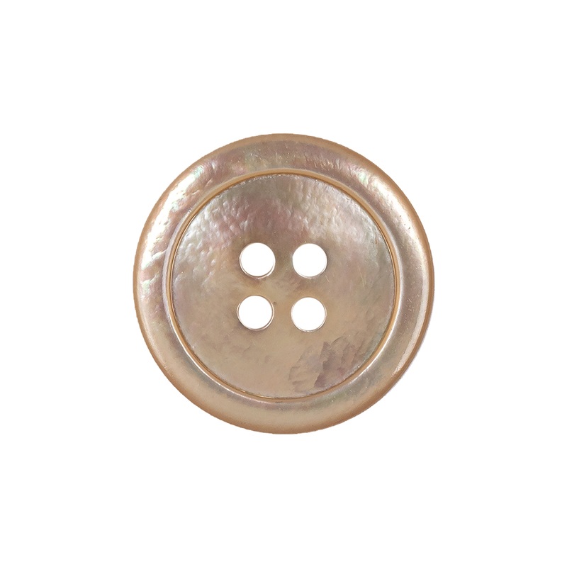 Italian Iridescent Cream and Pink 4 Hole Shell Button – 36L/23mm