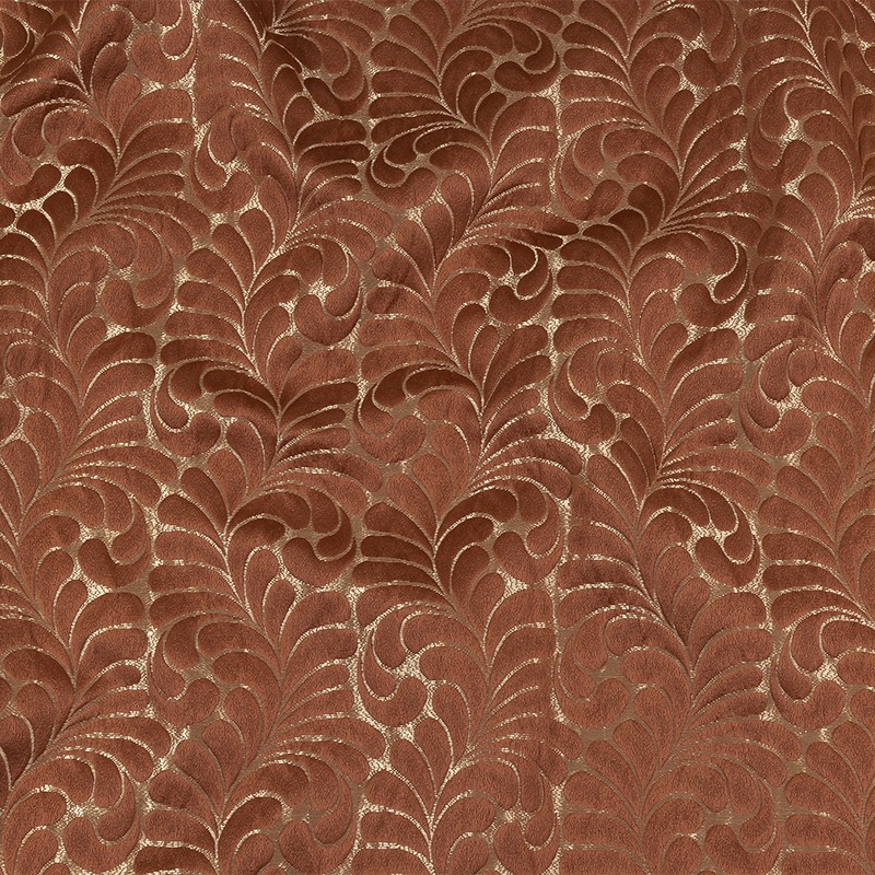 Satin-Faced Jacquard – Clay Fern Leaves – British Imported