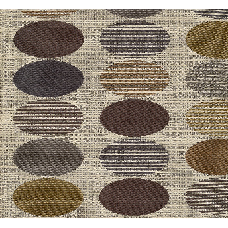 Bounce Off Colorful Oval Geometric Brown Upholstery Fabric Order Product