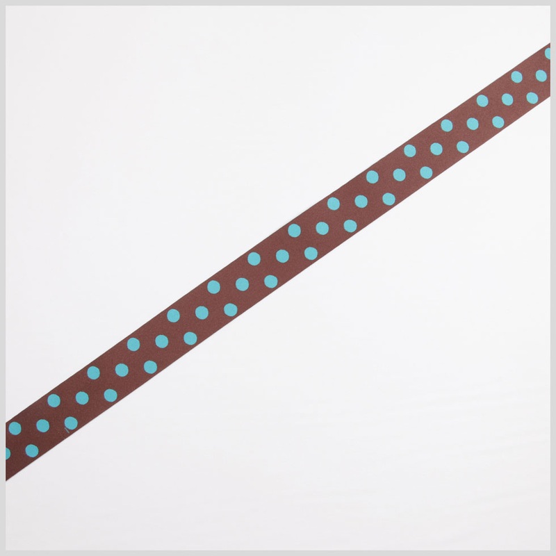 Brown/Dark Blue French Jacquard Ribbon