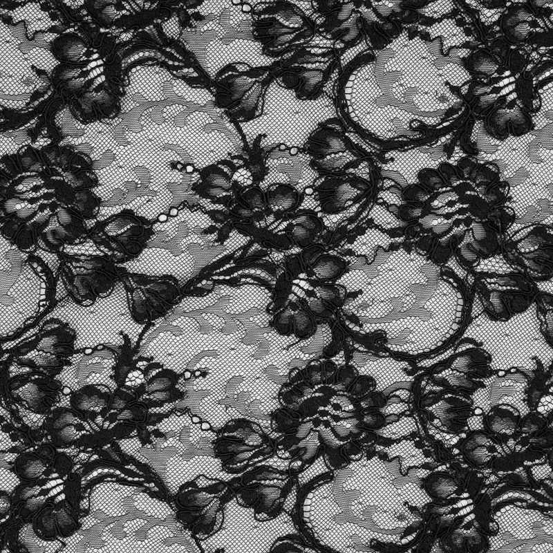Corded Lace – Black Floral