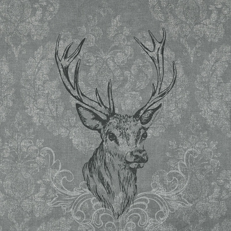Sheeting Printed Stag Grey 240cm