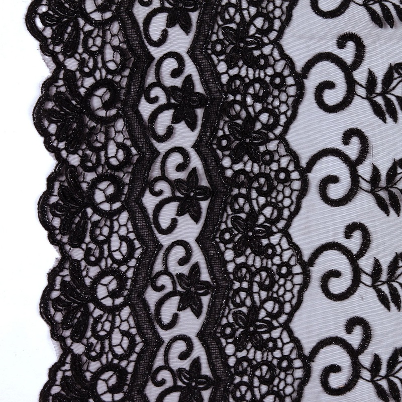 Black Floral Tulle & Crinoline
