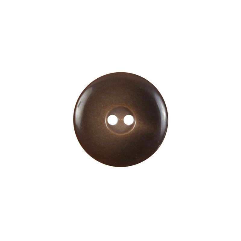 Brown Plastic 2-Hole Button – 24L/15mm