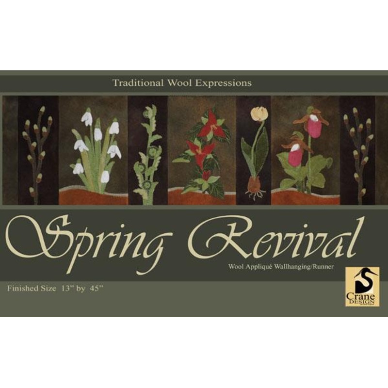 Clearance – Spring Revival Wool Applique Pattern by Crane Design