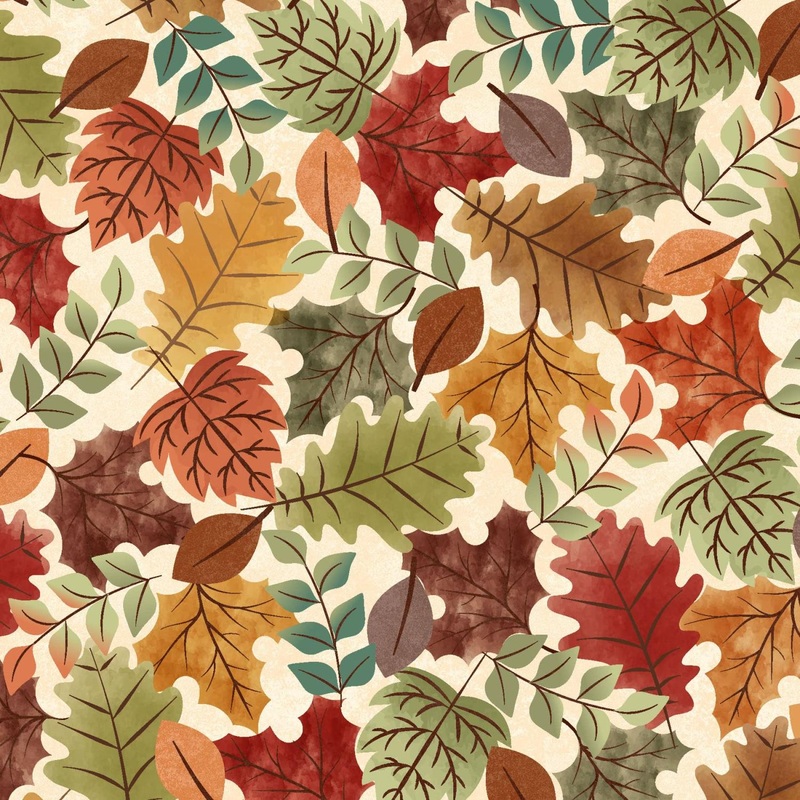 Hello Autumn – Leaf Pile – MAS10733-EZ – Cream/Multi