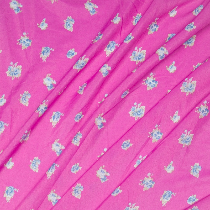 Printed Georgette Floral Blue