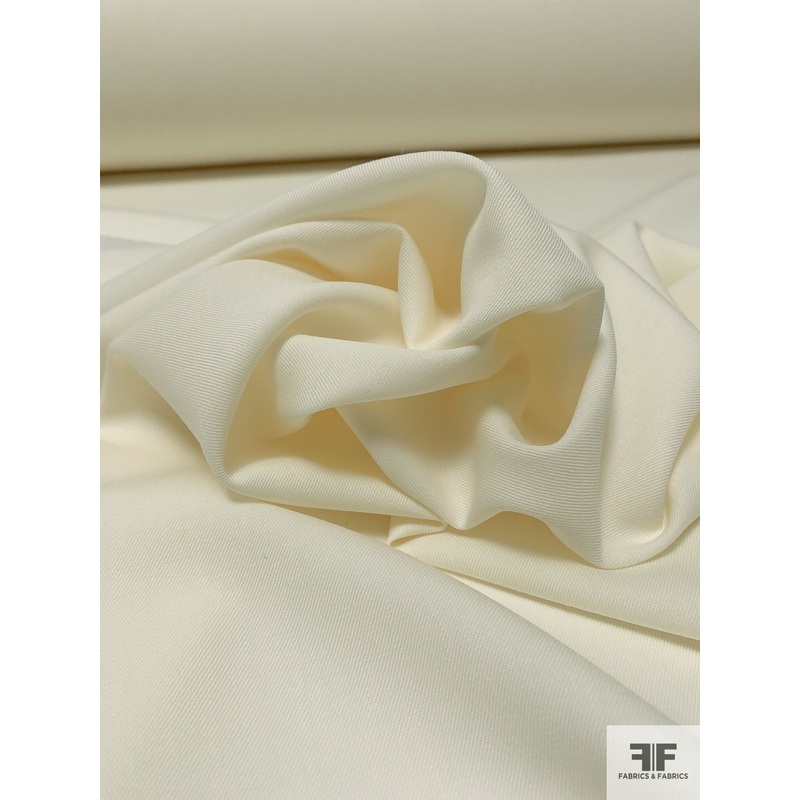 Solid Wool Gabardine Suiting – Cream Fabric by the Yard