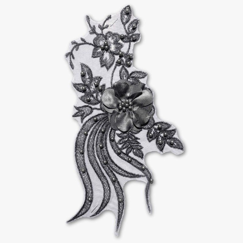 Beaded Bridal Motif – Elegant Grey