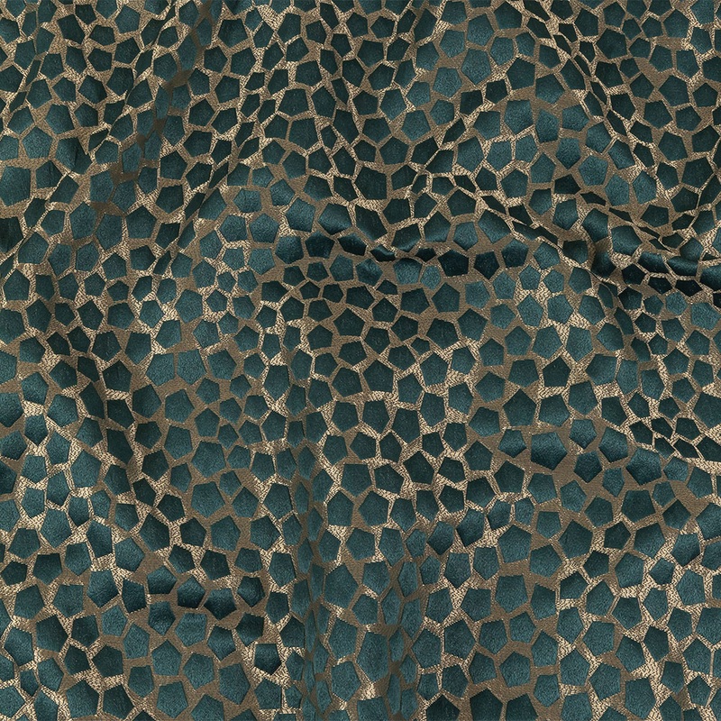British Imported Peacock Satin-Faced Pentagonal Drapery Jacquard