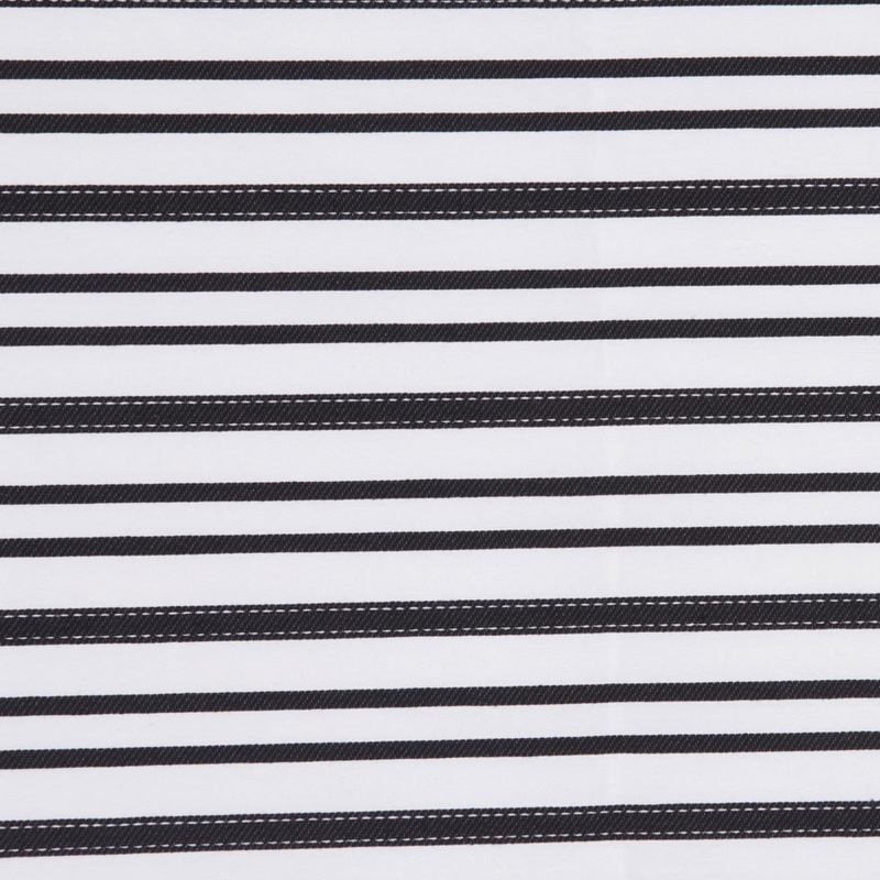 Italian Black and White Textured-Stripe Shirting