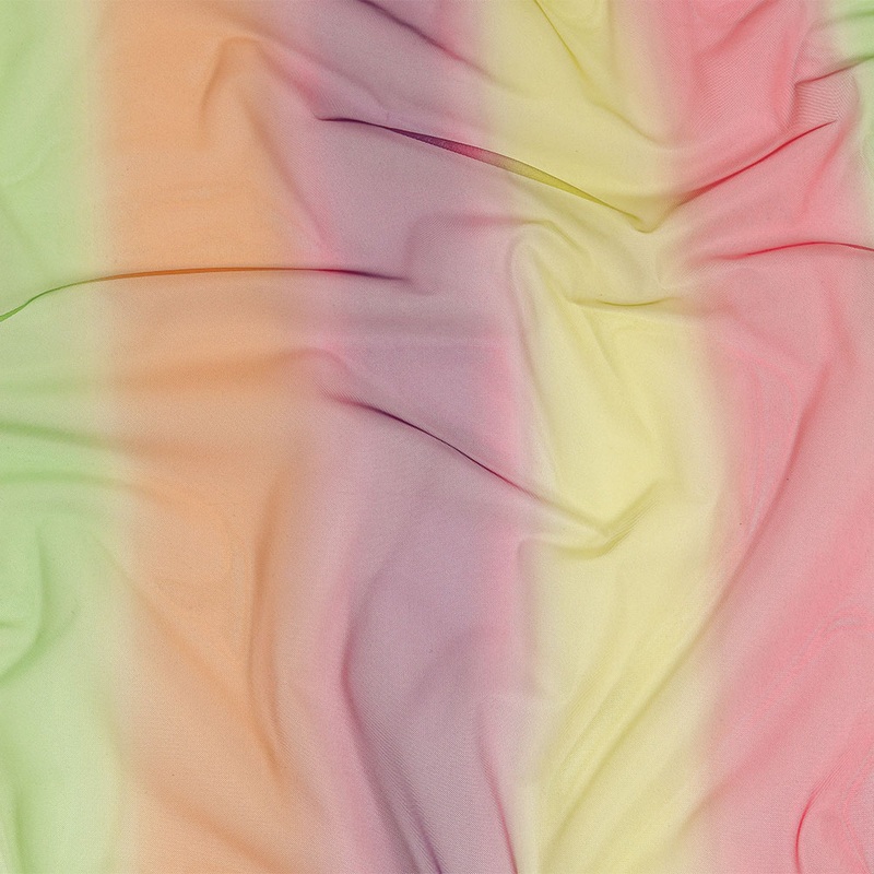 Ombre Stripes Shadow Tulle – Yellow, Green and Pink