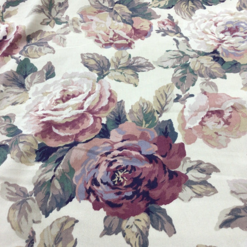 Vintage Rose Cotton Print Fabric Order Product