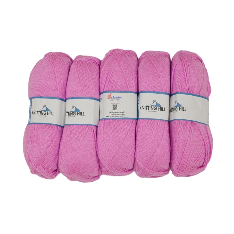 5pc 100G Knitting Hill Double Knit Bright Lilac 2000000001029