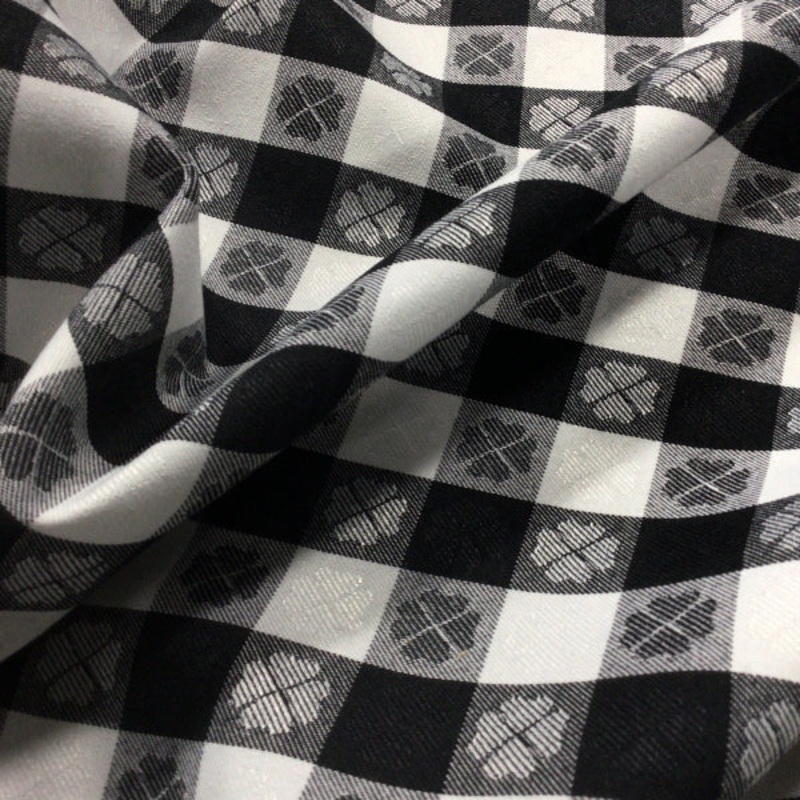 Black & White Plaid Tablecloth Cotton Fabric Order Product