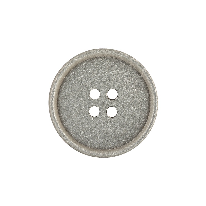 Italian Light Satin Gray Speckled Narrow Rim 4-Hole Button – 35L/22mm