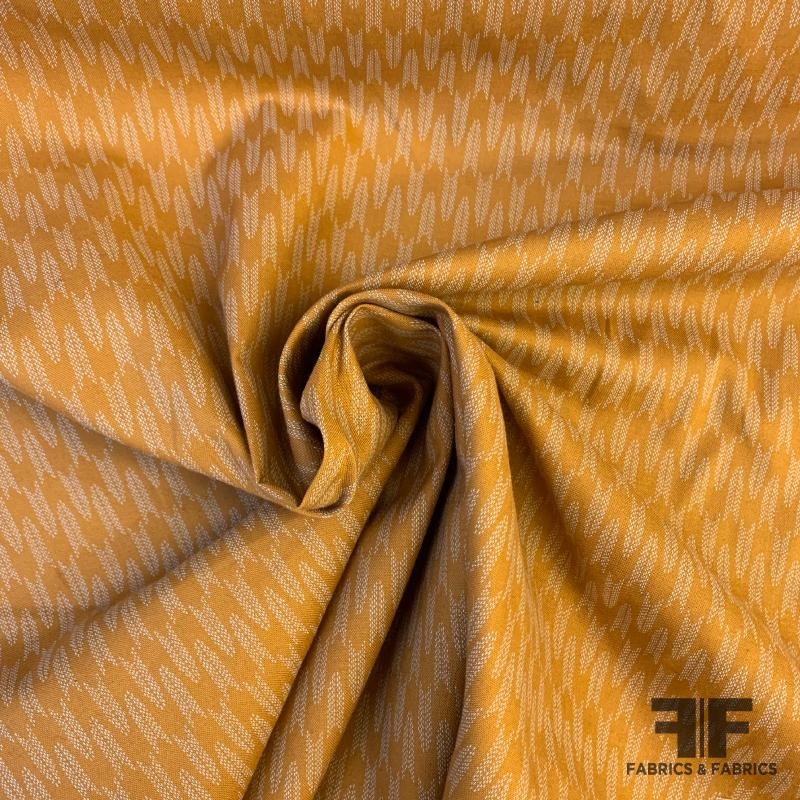 Japanese Geometric Arrow Plain Weave Cotton – Copper/Beige Fabric by the Yard