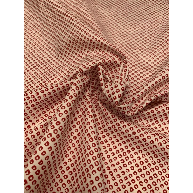 Miniature Animal-Like Printed Cotton Poplin – Maroon / Beige Fabric by the Yard