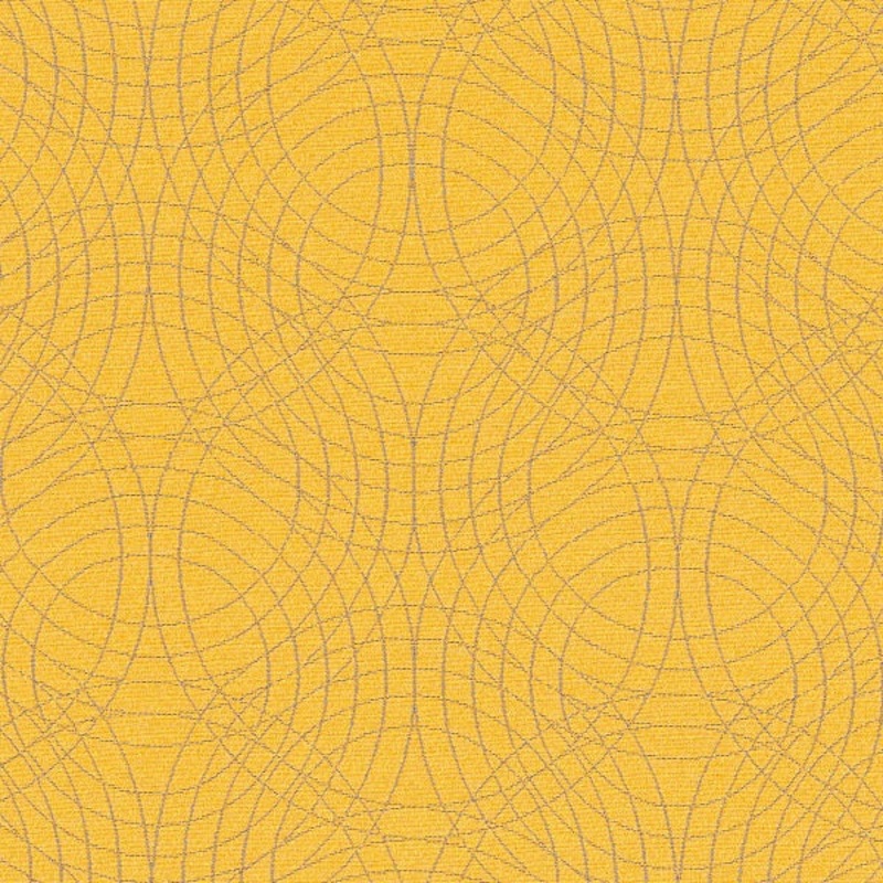 Remnant of CF Stinson Concentric Halo Yellow Upholstery Fabric Order Product 1